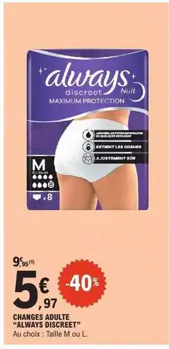 E.Leclerc CHANGES ADULTE “ALWAYS DISCREET” offre