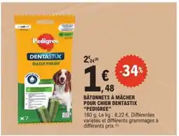 E.Leclerc Bâtonnets à mâcher pour chien Dentastix 'Pedigree' offre