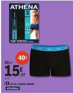 E.Leclerc LOT DE 3 BOXERS HOMME ATHENA offre