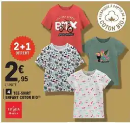 E.Leclerc TEE-SHIRT ENFANT COTON BIO offre