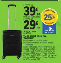 E.Leclerc VALISE SOUPLE 55 CM ENV. 'RIVERSIDE' offre