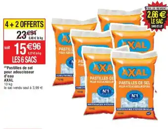 Pastilles de sel pour adoucisseur d'eau Axal
