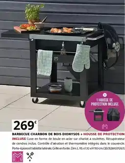 Bricorama Dim - barbecue charbon de bois dionysos + housse de protection offre