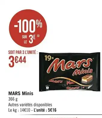 Casino Supermarchés Mars Minis offre