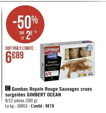 Casino Supermarchés Gambas Royale Rouge Sauvages Crues offre