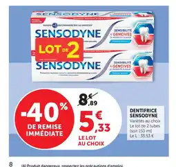 Bi1 SENSODYNE Dentifrice offre