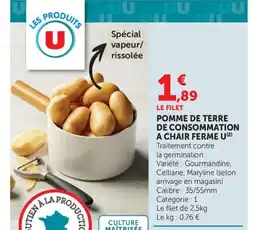 Bi1 U Pomme de terre de consommation a chair ferme offre