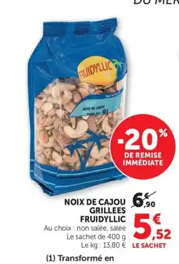 Bi1 FRUIDYLLIC Noix de cajou grillees offre