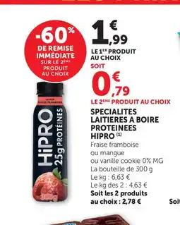 Bi1 HIPRO Specialites laitieres a boire proteinees offre