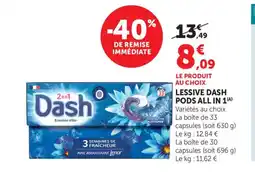 Bi1 Lessive dash pods all in 1 offre