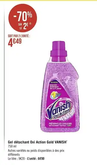 Casino Supermarchés Gel Détachante Oxi Action Gold Vanish offre