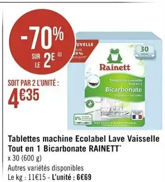 Casino Supermarchés Tablettes Machine Ecolabel Lave Vaisselle offre