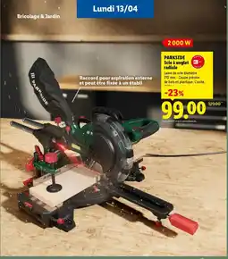 Lidl PARKSIDE Scie à onglet radiale offre
