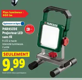 Lidl PARKSIDE Projecteur LED sans fil offre