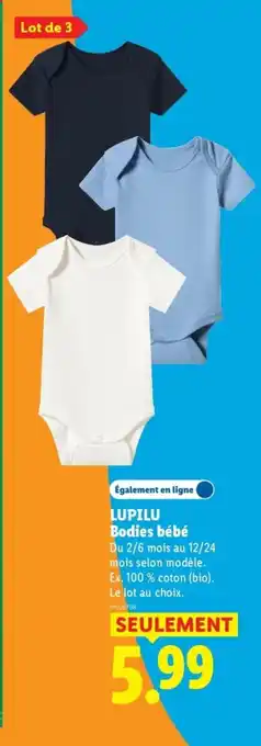Lidl LUPILU Bodies bébé offre