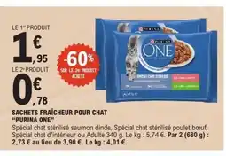 E.Leclerc PURINA ONE Sachets fraîcheur pour chat offre