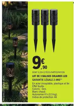 E.Leclerc Lot de 3 balises solaires led offre