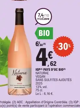 E.Leclerc NATURAE Igp pays d'oc bio offre
