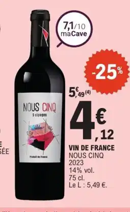 E.Leclerc NOUS CINQ 2023 Vin de france offre