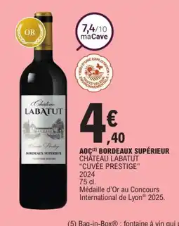 E.Leclerc CHÂTEAU LABATUT CUVÉE PRESTIGE 2024 Aoc bordeaux supérieur offre
