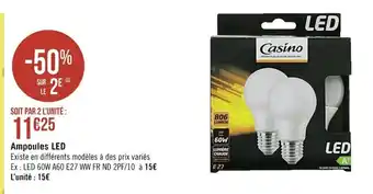 Casino Supermarchés Ampoules Led offre