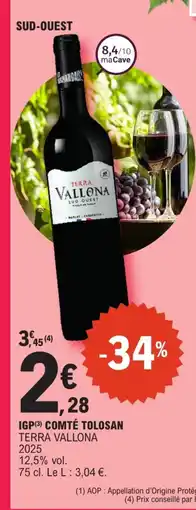 E.Leclerc TERRA VALLONA 2025 Igp comté tolosan offre
