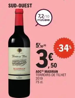 E.Leclerc TERROIRS DE TILHET 2019 Aoc madiran offre