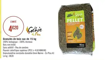 Casino Supermarchés Granulés de Bois sac de 15kg offre