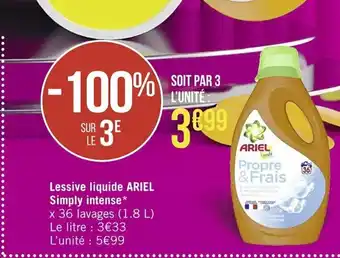 Casino Supermarchés Lessive Liquide Ariel Simply Intense offre
