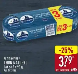 ALDI PETIT NAVIRE Thon naturel offre