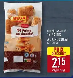 ALDI LES PÂTISSADES 14 pains au chocolat offre