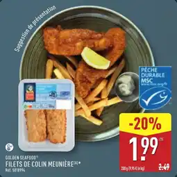 ALDI GOLDEN SEAFOOD Filets de colin meunière offre