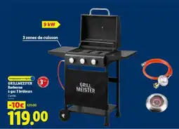 Lidl Grillmeister Barbecue à gaz 3 brûleurs offre