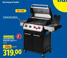 Lidl Grillmeister Barbecue à gaz 4 + 1 offre