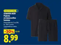 Lidl ESMARA MEN Pyjama en mousseline homme offre