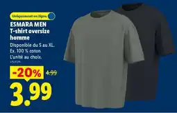 Lidl ESMARA MEN T-shirt oversize homme offre