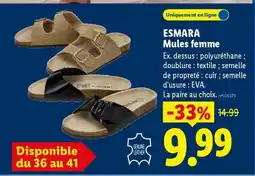 Lidl ESMARA Mules femme offre