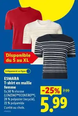Lidl ESMARA T-shirt en maille femme offre