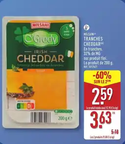 ALDI MILSANI Tranches cheddar offre