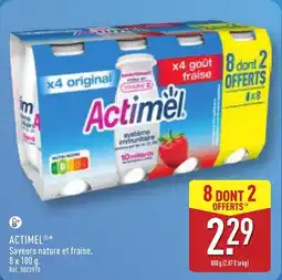 ALDI ACTIMEL Saveurs nature et fraise. offre