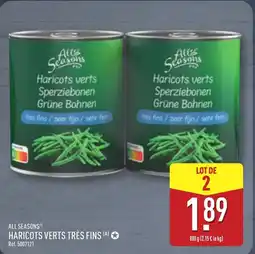 ALDI ALL SEASONS Haricots verts très fins offre