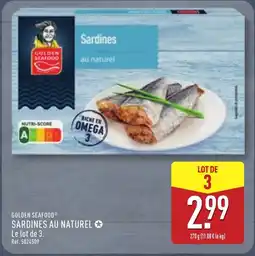 ALDI GOLDEN SEAFOOD Sardines au naturel offre