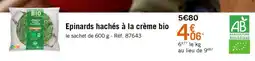 Picard Epinards hachés à la crème bio offre