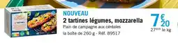 Picard Nouveau 2 tartines légumes mozzarella offre
