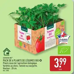 ALDI GARDENLINE Pack de 6 plants de légumes bio offre