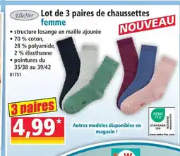 Norma Ellenor lot de 3 paires de chaussettes offre