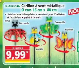 Norma Giardessa carillon à vent métallique offre