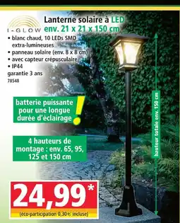 Norma I-glow lanterne solaire à led offre