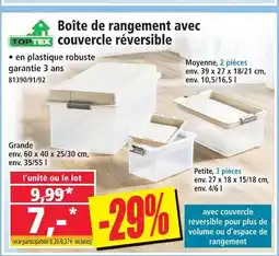 Norma Toptex boîte de rangement avec couvercle réversible - grande offre