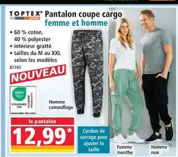 Norma Toptex sport pantalon coupe cargo homme et femme offre